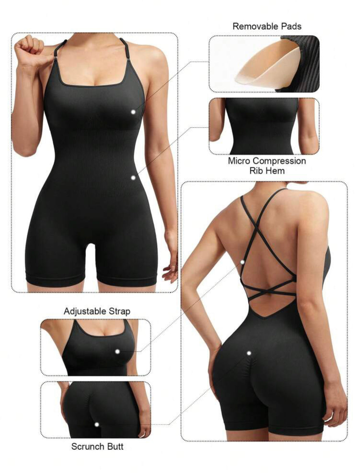 Sport shaper romper