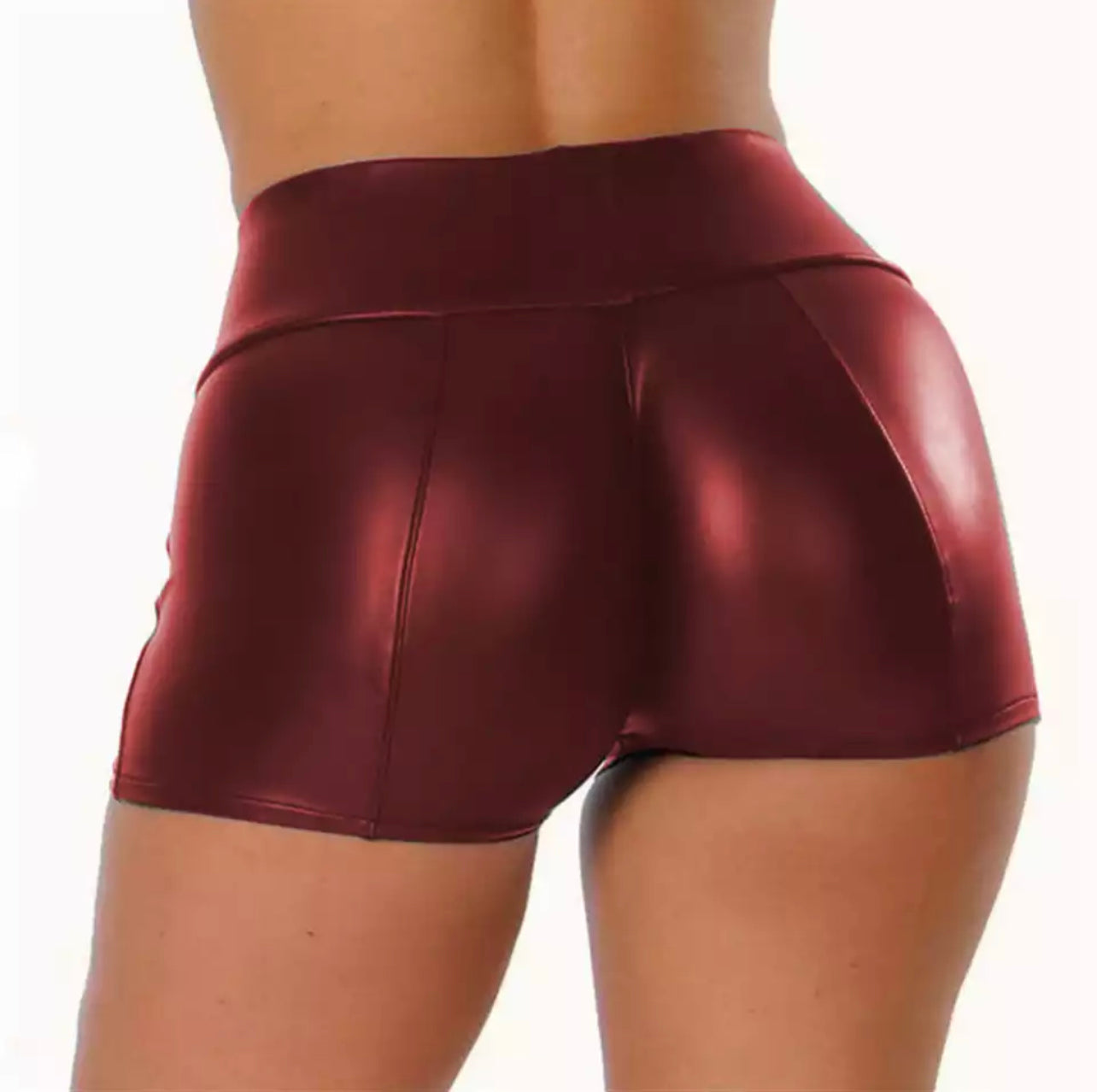 Leather hotsell spandex shorts